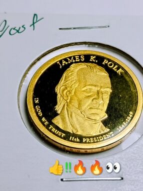 Commemorative James K. Polk Gold Tone Presidential Medallion Proof